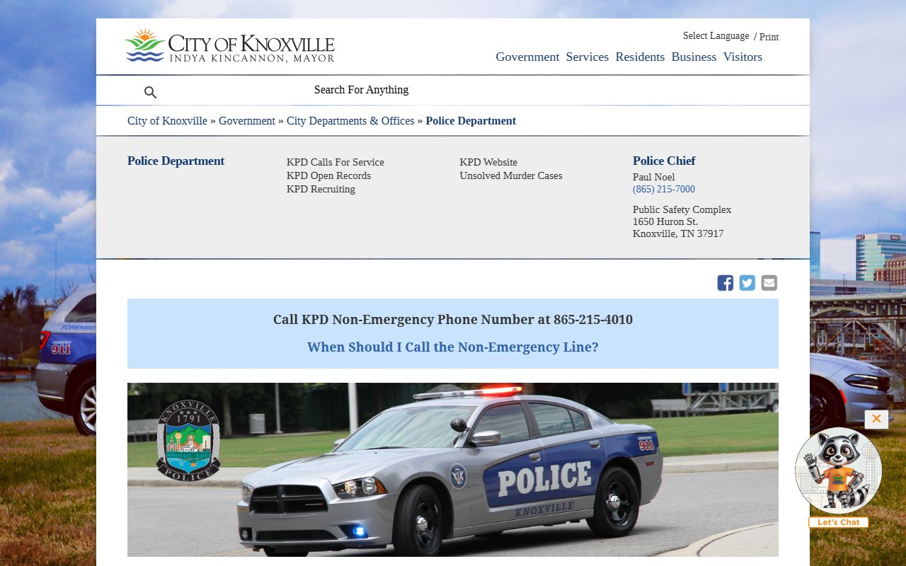 Knoxville Police Department website for busted mugshots and arrest records