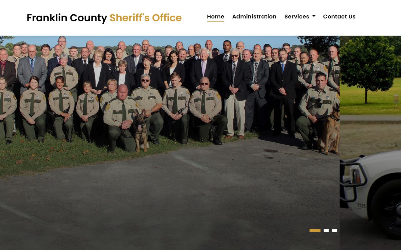 Franklin County Sheriff's Office website with recent booking information