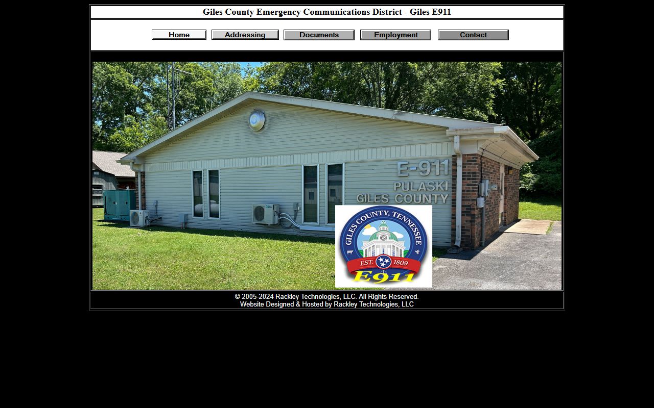 Giles County Sheriff's Office website with department information