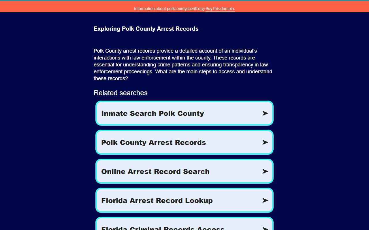 Polk County busted mugshots sheriff's office website