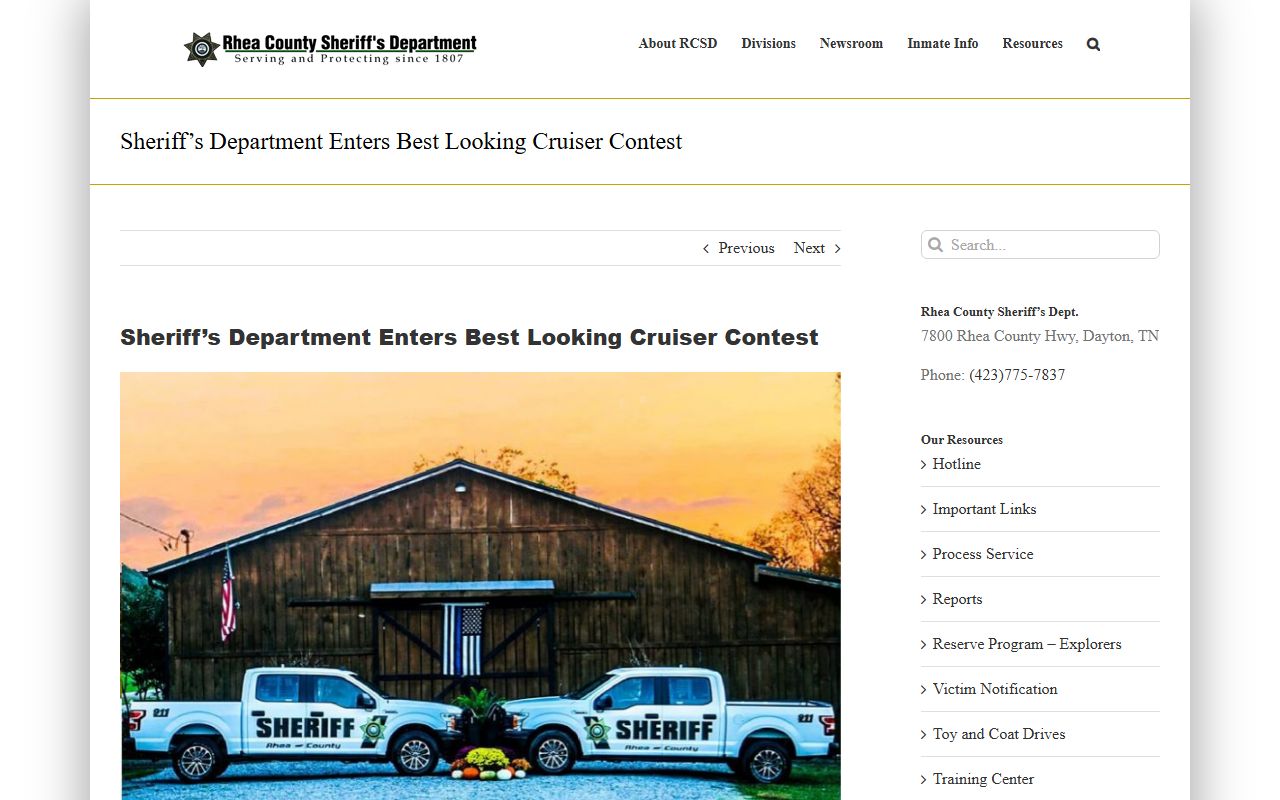 Rhea County busted mugshots Sheriff's Office website