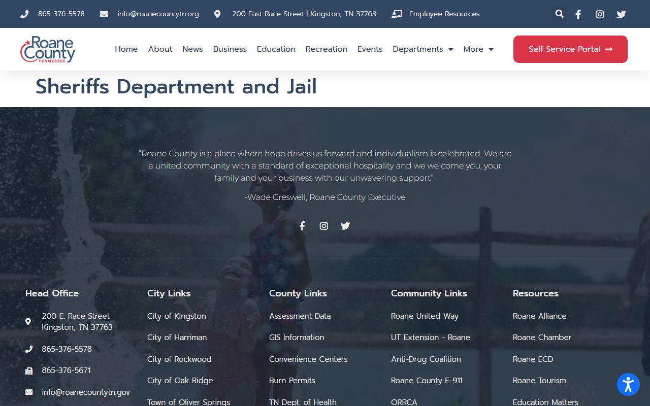 Roane County busted mugshots Sheriff's Office website